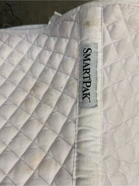 SmartPak White Quilted square English Saddle Pad
